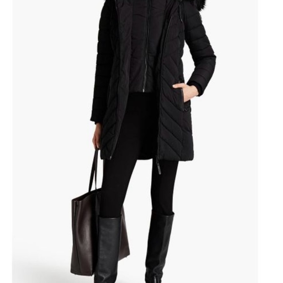 NWT DKNY Quilted Shell Hooded Long Jacket - Picture 2 of 14